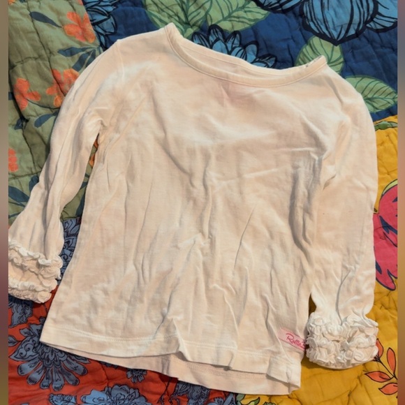 Ruffle Butts Soft White Long Sleeve Tee - Picture 1 of 1